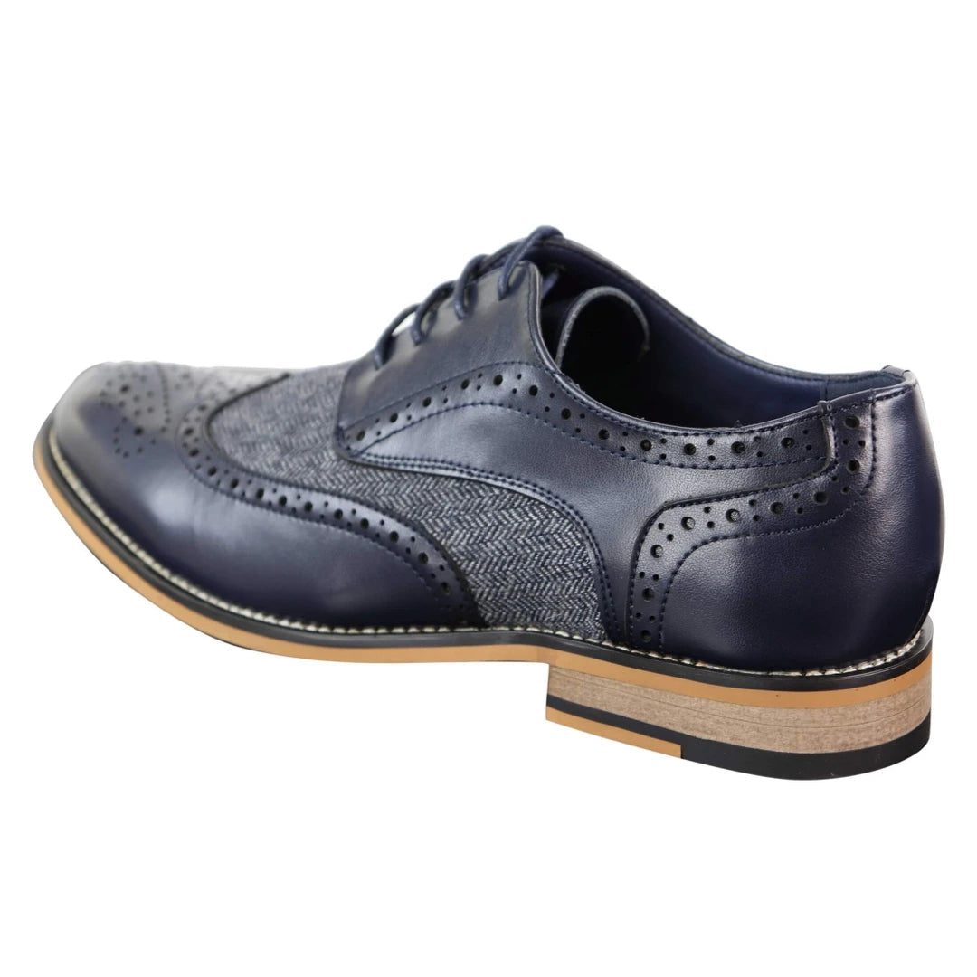 Cavani Horatio - Men's Tweed & Leather Oxford Shoes-TruClothing