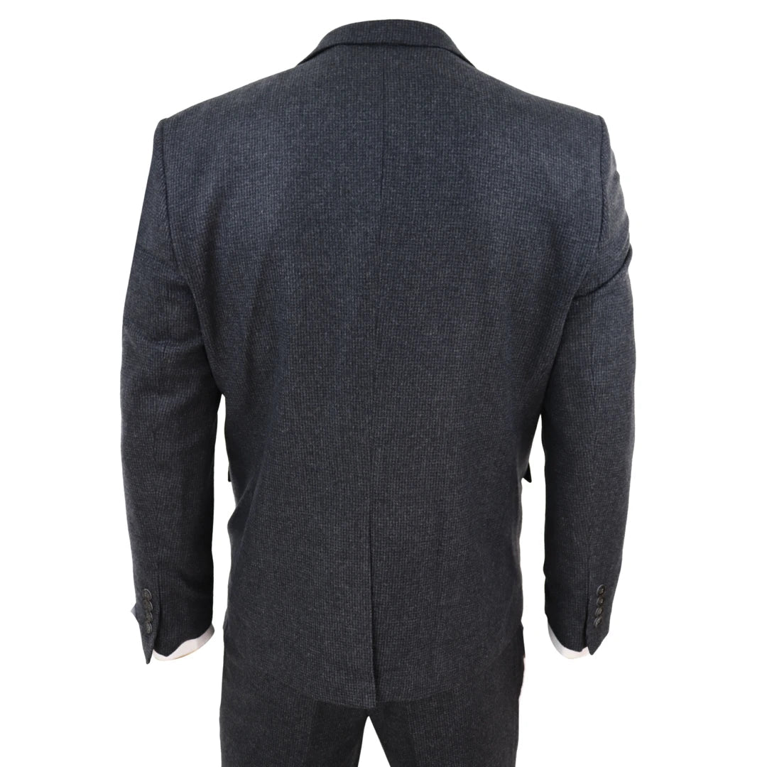 Dark Grey Tweed 3 Piece Suit-TruClothing