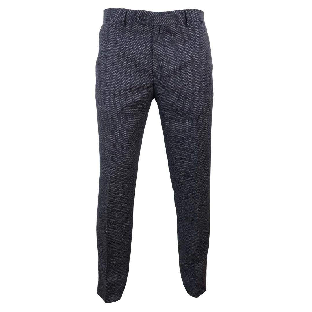Men's Black Tweed Vintage Trousers - STZ14-TruClothing