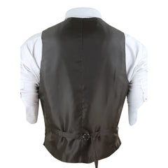 Mens Double Breasted Waistcoat with Chain - Cavani Lennox-TruClothing